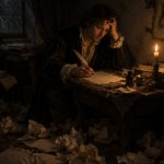 A dramatic guy writing love lett