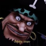 Black beard stops laughing