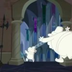 Happy dopey sleepy runs away grumpy and sneezy as ghost GIF Template