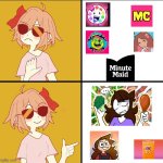 i agree with Miguel the bfdi fan 2008 meat cayon sucks but i made this meme anways | image tagged in trans drake meme,memes,facts,jouusta sucks,jadien animations rocks,mems | made w/ Imgflip meme maker