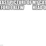 Last picture of my cat before I blew Blank head off Template