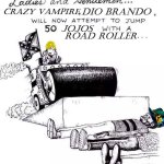 Dio Brando jumps over 50 Jojo's with a road roller