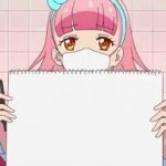 Anime girl with a sign