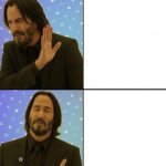 Keanu Reeves Like Dislike Drake Hotline Bling style