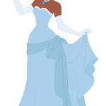Princess Tiana in her Blue Dress