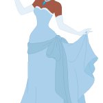 Princess Tiana in her Blue Dress
