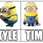 Who's the Imposter? Part 2! (Wrong Answers only) | Dave; kyle; Tim; mark; phil; Confederate Gen. 
J.E.B Stuart | image tagged in minion naming meme | made w/ Imgflip meme maker