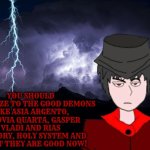 Mepios stands up to the genocidal machine, sacred gear system from highschool dxd. Forget fanservice & focus on dxd's concerns | you should apologize to the good demons like asia argento, xenovia quarta, gasper vladi and rias gremory, holy system and accept they are good now! | image tagged in ltg lightning,anime,mepios,highschool dxd,high school dxd | made w/ Imgflip meme maker