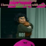 Mabel Tanaka Says No to Barney | No! | image tagged in who says no to barney,deviantart,barney the dinosaur,hoppers,disney,pixar | made w/ Imgflip meme maker