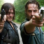 The waling dead series pointing gun
