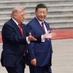 Trump with Xi hands open meme