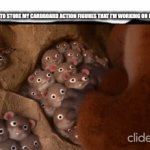 Yea bro I'm making my fav pairnormals | Me trying to store my cardboard action figures that I'm working on in my drawer | image tagged in gifs,my singing monsters,action figures | made w/ Imgflip video-to-gif maker