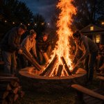 backyard fire