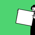 Woman Holding Empty Board