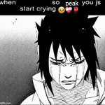 When the x so peak you lowk start crying meme