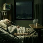 Dying old lady in hospital