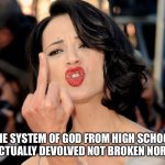 Holiness devolved from a natural biological weakness to a curse for demons in Highschool DXD and it even empowered freed Sellzen | The system of god from high school dxd is actually devolved not broken nor flawed | image tagged in asia argento,accurate,highschool dxd,anime,true | made w/ Imgflip meme maker