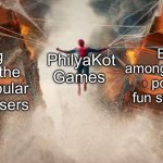 Battle of the fun streamers #2: PhilyaKotGames chose himself as the topic | Being among the most popular fun streamers; Being among the most popular MSMG users; PhilyaKot Games | image tagged in spiderman,philyakotgames,battle of the fun streamers,memes,msmg | made w/ Imgflip meme maker