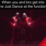 “So now we can JUST DANCE right through.” | When you and bro get into the Just Dance at the function: | image tagged in gifs,eggman,just dance | made w/ Imgflip video-to-gif maker