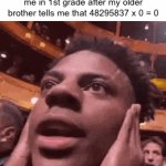 Enter a clever title for your gif! | me in 1st grade after my older brother tells me that 48295837 x 0 = 0 | image tagged in gifs,memes | made w/ Imgflip video-to-gif maker