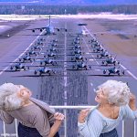 Ladies salute aviators going to war meme