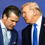 Trump whispering to Hegseth