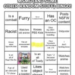 MSMG (and some other random stuff) Bingo meme