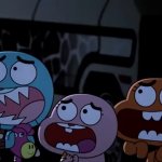 Gumball, Anais and Darwin screams