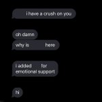 I added him for emotional support