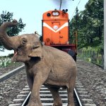 The Republican elephant about to be run over by a train