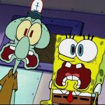 Squidward and SpongeBob scared of the Grinch