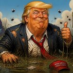 Trump, slush fund, dirty, drain the swamp, corruption, cesspool meme