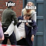 I’m drunk again | Tyler; Nadia; drunk me | image tagged in doctor who,drunk,konked out,asleep,ocs,why does this always happen | made w/ Imgflip meme maker