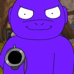 AC Gorilla Pointing Revolver At Screen