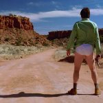 Walter White in underwear with gun