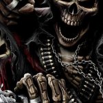 Skeleton with gun