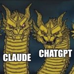 Siri sucks | Gemini; Claude; ChatGPT; Siri | image tagged in 4 headed dragon,siri,ai,apple,nobody likes siri,oh wow are you actually reading these tags | made w/ Imgflip meme maker