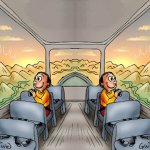 2 happy guys on a bus
