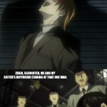 There are people who find NO BATIDAO funnier than Light Yagami does.. (Light Yagami finds NO BATIDAO really funny..) | The person who finds NO BATIDAO really funny and hears NO BATIDAO:; ZXKAI, slxughter, me and my sister's boyfriend staring at that one man: | image tagged in light yagami laugh | made w/ Imgflip meme maker