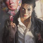 MJ with Trump balloon meme