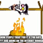 I miss when the Internet was more against furries and anime | How people treat you it if you Hate Furries and anime on the internet Nowadays | image tagged in gifs,memes,anti furry,anti anime | made w/ Imgflip video-to-gif maker