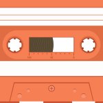 neon red cassete tape