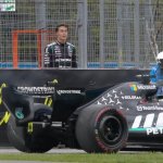 F1 Russell looking at car Canada 2026