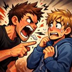 me yelling at my best friend violently