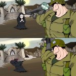 Shooting praying women meme