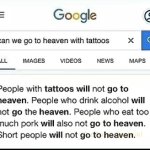 Can we go to heaven with tatoos
