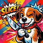a dog with a knife template
