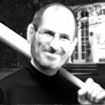 Steve Jobs holding a baseball bat