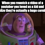 So disappointing (also battle of the fun streamers round 3) | When you rewatch a video of a youtuber you loved as a kid and realize they're actually a huge cornball | image tagged in gifs,battle of the fun streamers,youtube,youtuber,disappointment | made w/ Imgflip video-to-gif maker