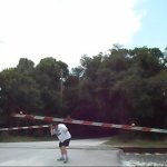 man hit on head by crossing gate